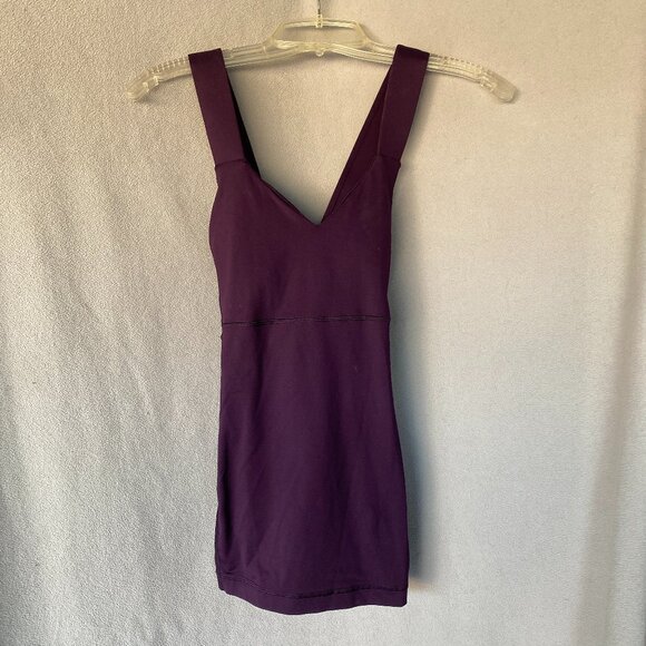 Lululemon Plum Deep V Tank Top with Crossback Straps | Built-In Bra Yoga Top | - Picture 1 of 5